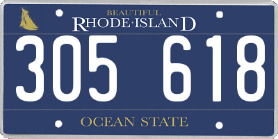 RI license plate 305618