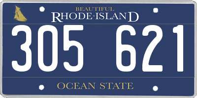 RI license plate 305621