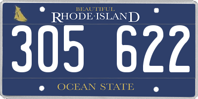 RI license plate 305622
