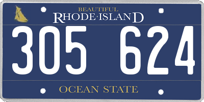 RI license plate 305624
