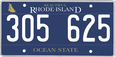 RI license plate 305625