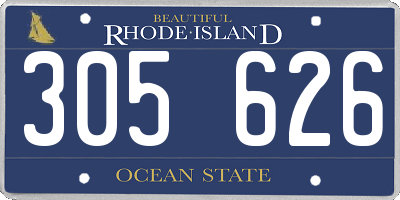 RI license plate 305626