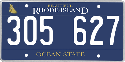 RI license plate 305627
