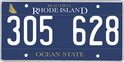 RI license plate 305628
