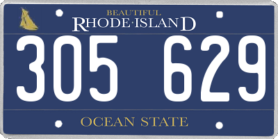 RI license plate 305629