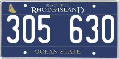 RI license plate 305630