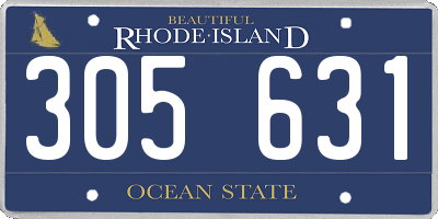 RI license plate 305631