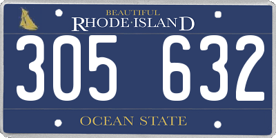 RI license plate 305632