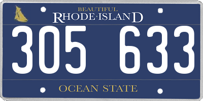 RI license plate 305633