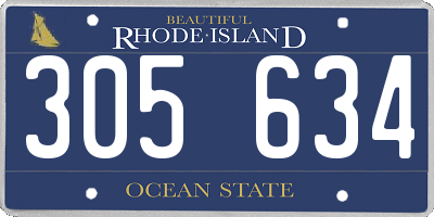 RI license plate 305634