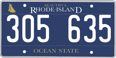 RI license plate 305635