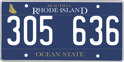 RI license plate 305636
