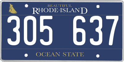 RI license plate 305637
