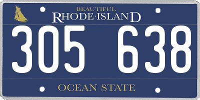 RI license plate 305638