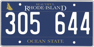 RI license plate 305644