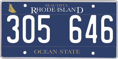 RI license plate 305646