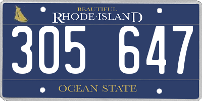 RI license plate 305647