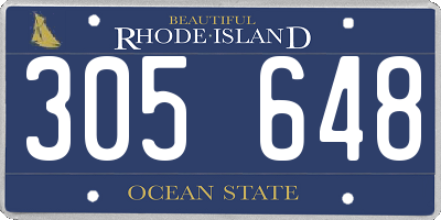 RI license plate 305648