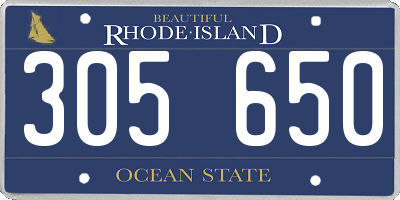 RI license plate 305650