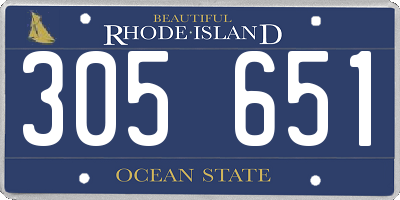 RI license plate 305651