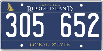 RI license plate 305652