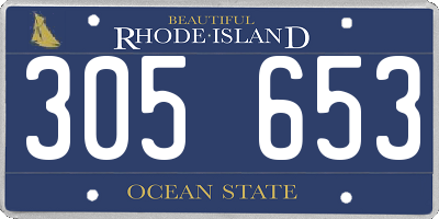 RI license plate 305653