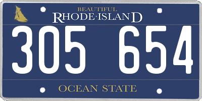 RI license plate 305654