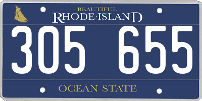 RI license plate 305655