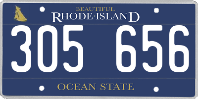 RI license plate 305656