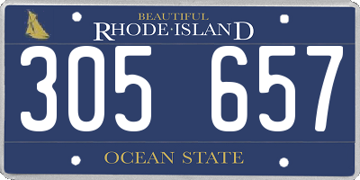 RI license plate 305657