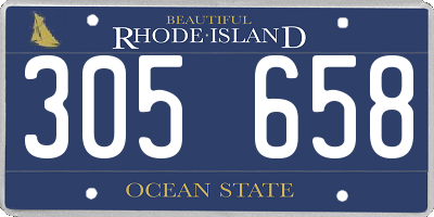 RI license plate 305658