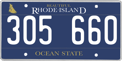 RI license plate 305660