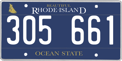 RI license plate 305661