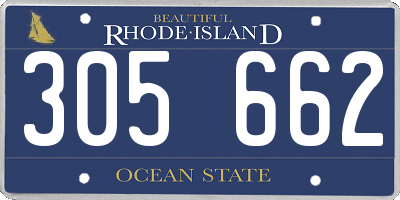 RI license plate 305662