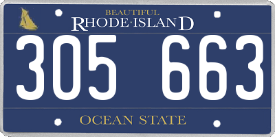RI license plate 305663