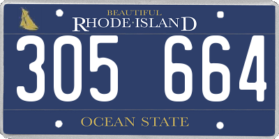 RI license plate 305664