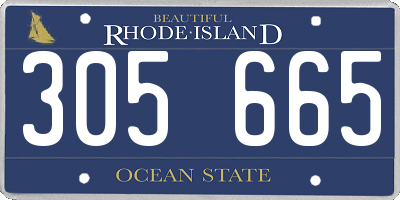 RI license plate 305665