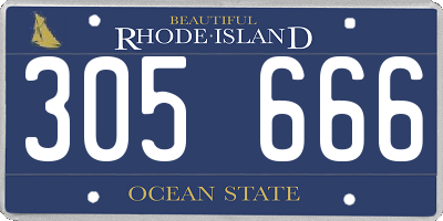 RI license plate 305666