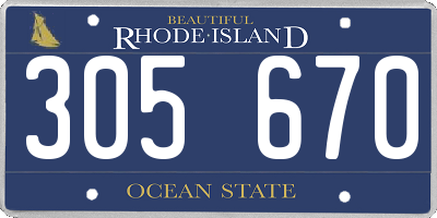 RI license plate 305670
