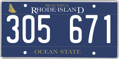 RI license plate 305671