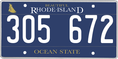 RI license plate 305672