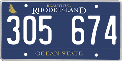 RI license plate 305674