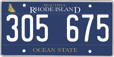 RI license plate 305675