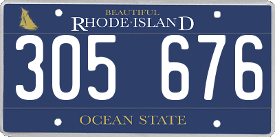 RI license plate 305676
