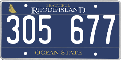 RI license plate 305677