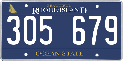 RI license plate 305679