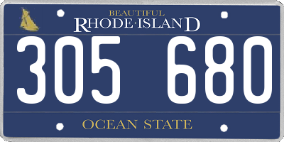 RI license plate 305680