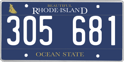RI license plate 305681