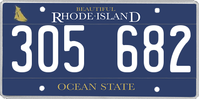 RI license plate 305682