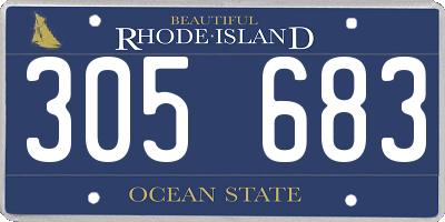 RI license plate 305683